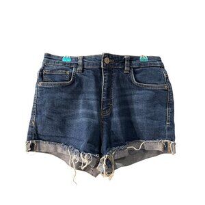 Zara Trafaluc Womens Distressed Denim Shorts Size 6  Raw Hem Mid-Rise Pre-Owned